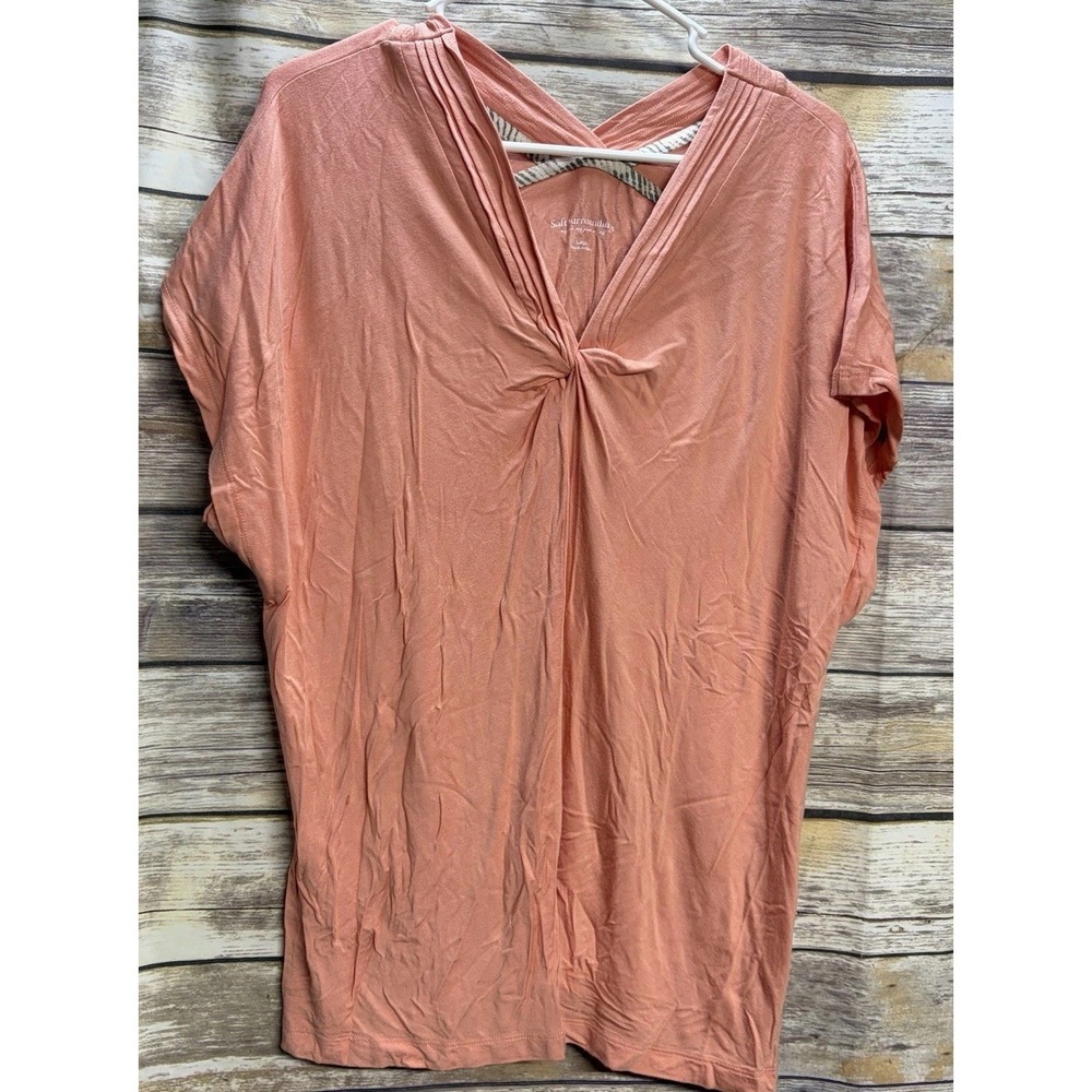 Soft Surroundings Women's Large Go Lively Twist Top in Canyon Sunset New